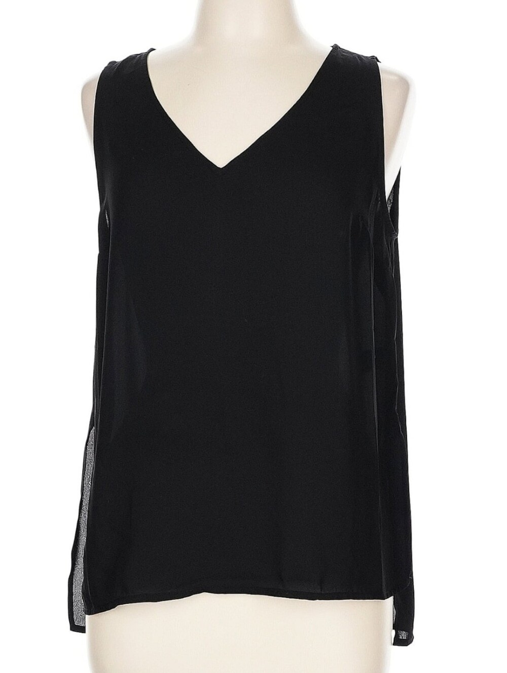 Kaari Blue Black V-Neck Sleeveless Tank Size Large